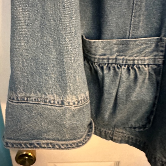 Ladies J. Jill "Out of the Blue" Denim Jacket W/Inner Lace Gathered Back MED - Picture 11 of 16